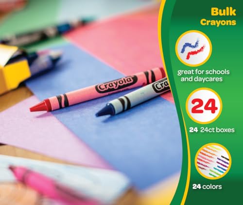Crayola Crayons Bulk (24 Packs), Teacher Classroom Must Haves & Essentials | School Supplies for Kids, Teacher Gifts, Ages 3+