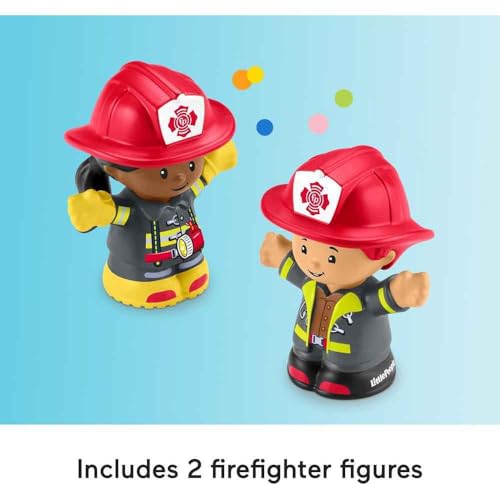 Fisher-Price Little People Fire Truck Toddler Toy | Push-Along Vehicle, Lights, Music & Sounds, 2 Figures, Preschool Kids Ages 1+ Years