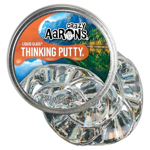 Crazy Aaron's Thinking Putty - Liquid Glass - See-Through Putty for Kids and Adults in a 4" Tin - Creative and Endless Fun, Stress Relief Therapy Toys, Never Dries Out - Made in USA