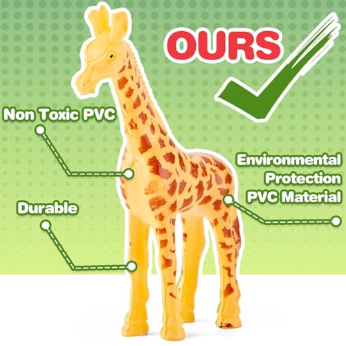 60 Piece Mini Zoo Animal Toy with Gift Box, Plastic Jungle Animal Figurines | Realistic Small Animal Figures Sensory Bins, Party Favors, Cupcake Topper, School Education, Birthday Gifts for Children