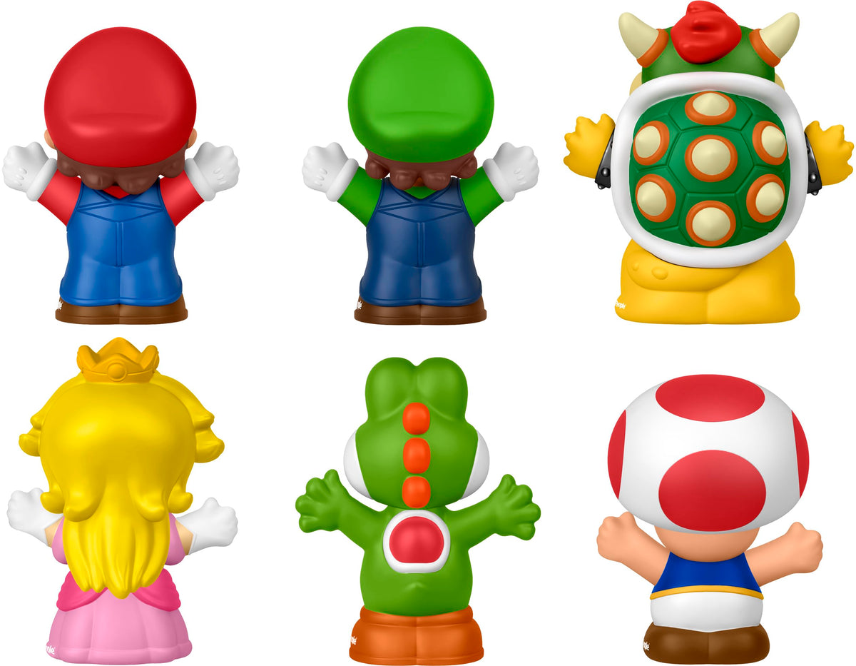 Fisher-Price Little People My Mario 6-Piece Character Figure Set | Pretend Play with Mario, Luigi, Princess Peach, Toad, Yoshi and Bowser figures, Toddlers & Kids Ages 18+ Months