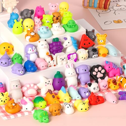 25 Pack Squishy Toys, Mini Mochi Squishies for Kids, Cute Squishy Toys, Soft Sensory Fidget Toys, Squishy Party Favors, Treasure Box Prizes & Classroom Rewards