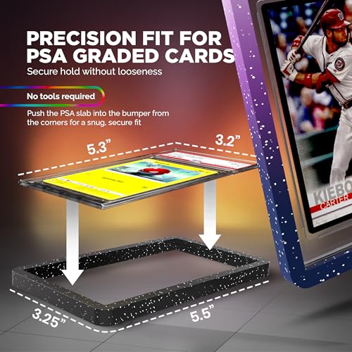 10 Pack Slab Guards Fits PSA Slabs - PSA Slab Guard Hard TPU PSA Slab Protector for Graded Cards – PSA Slab Bumper Guard for Graded slabs – Slab Protector for PSA Cards