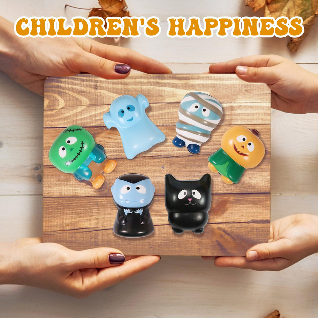 New 6 Packs-Halloween Squishies Toys Slow Rising, Gift Box Includes Ghost: Vampire,Pumpkin,Skull,Black Cat,Mummy,Bat, Halloween Soft Stress Relief Toys for Girls,Boys,Kids Party