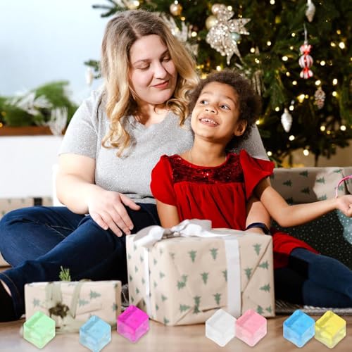Sensory Toys 24 Pcs Cube Squishy Fidget Stress Toys for Adults Kids | Mini Ice Cube Squishy Toys Anxiety Stress Relief Hand Therapy Sensory Squishy Ball Classroom Prize Box Toys ﻿
