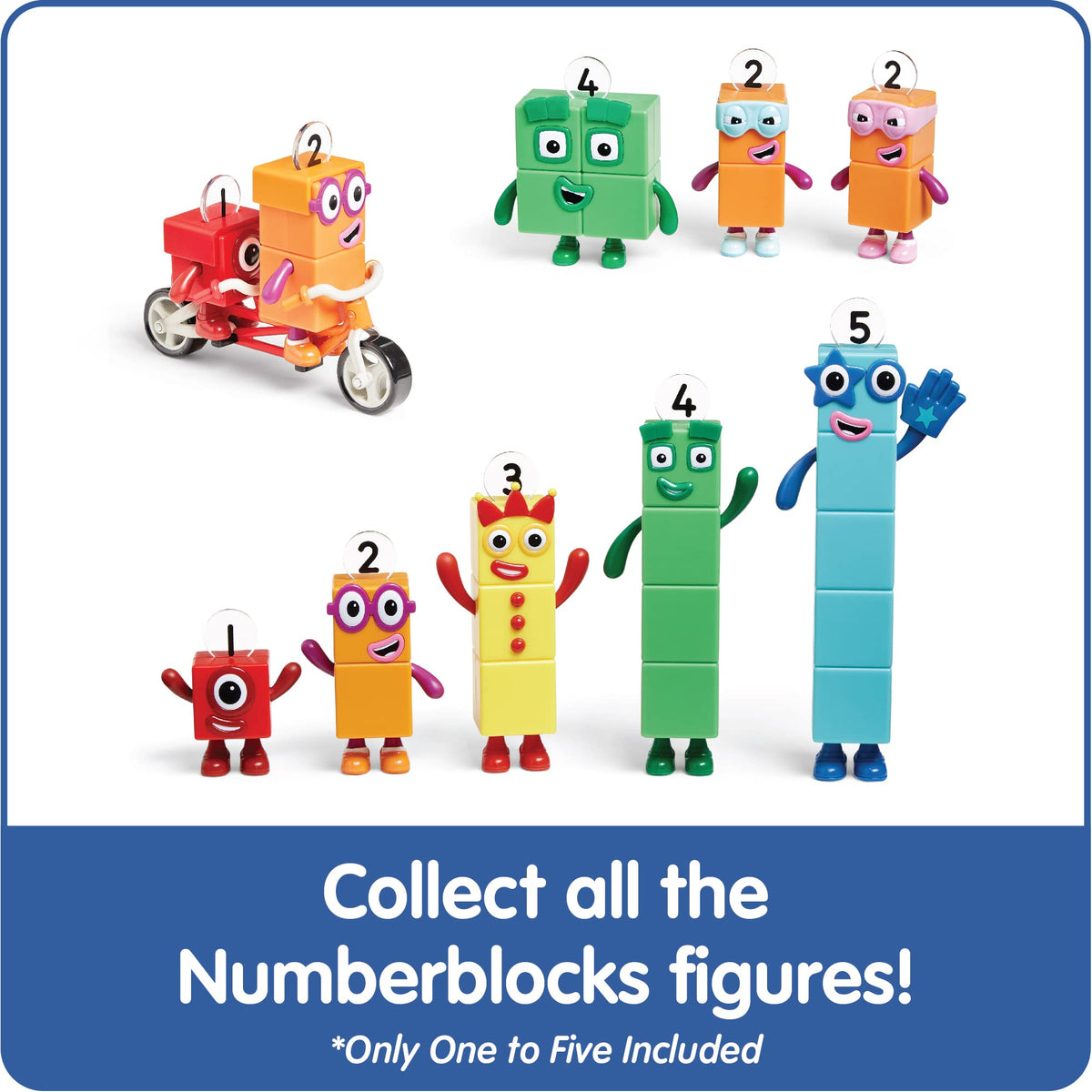 hand2mind Numberblocks Friends One to Five, Math Toys, 5 Pieces, Ages 3+ | Action Figure Set, Toy Figures & Playsets, Small Figurines for Kids, Counting Blocks, Numbers for Toddlers