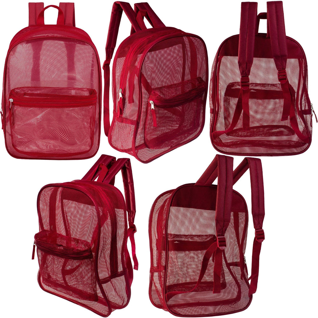 17" Wholesale Mesh Assorted Colors Backpack in 8 Colors - Bulk Case of 24 Backpacks