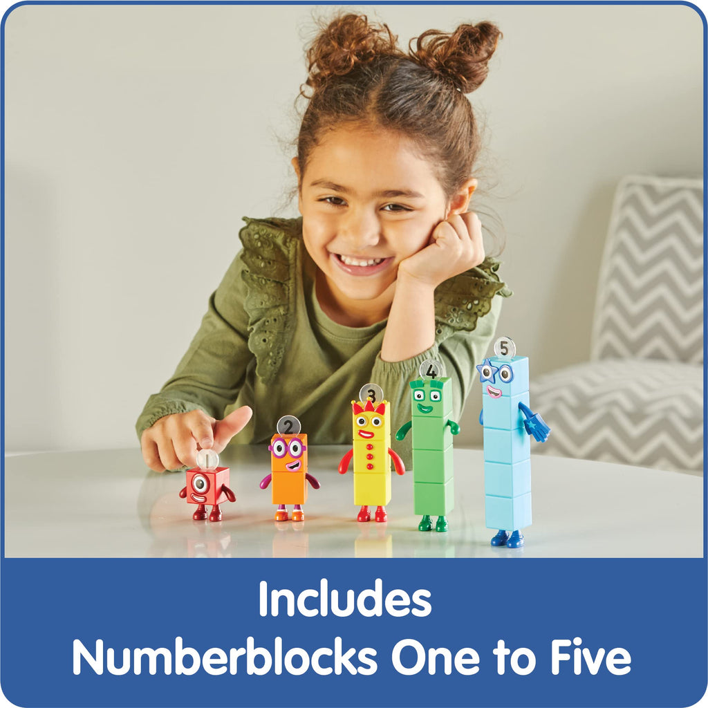 hand2mind Numberblocks Friends One to Five, Math Toys, 5 Pieces, Ages 3+ | Action Figure Set, Toy Figures & Playsets, Small Figurines for Kids, Counting Blocks, Numbers for Toddlers