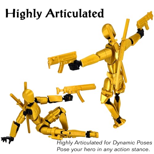 Gatling Gun Titan 13 Action Figure Set【Assembled】, Robot T Action Figure 3D Printed Dummy 13 Action Fidget Toys Figure Articulated, Lucky 13 for Collectors Desktop Decorations (Purple Blue)