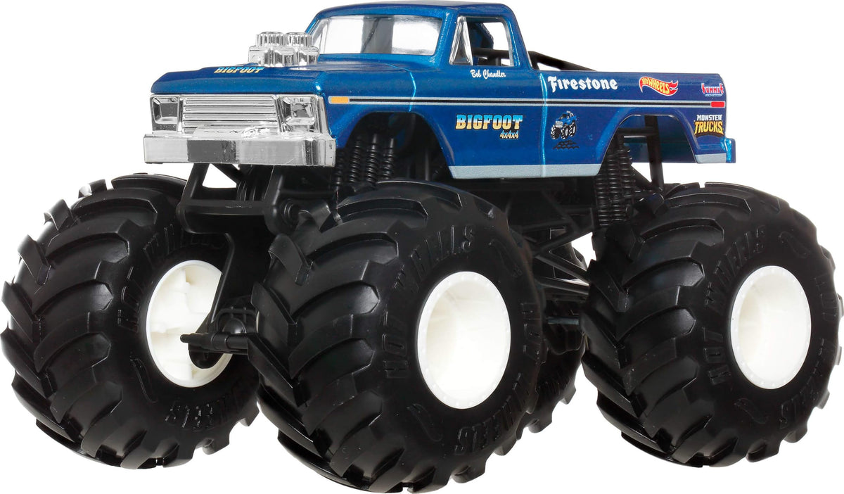 Hot Wheels Monster Trucks Oversized Bigfoot in 1:24 Scale | Die-Cast Toy Truck with Giant Wheels & Cool Designs, Recreate Favorite Monster Trucks Live Moments