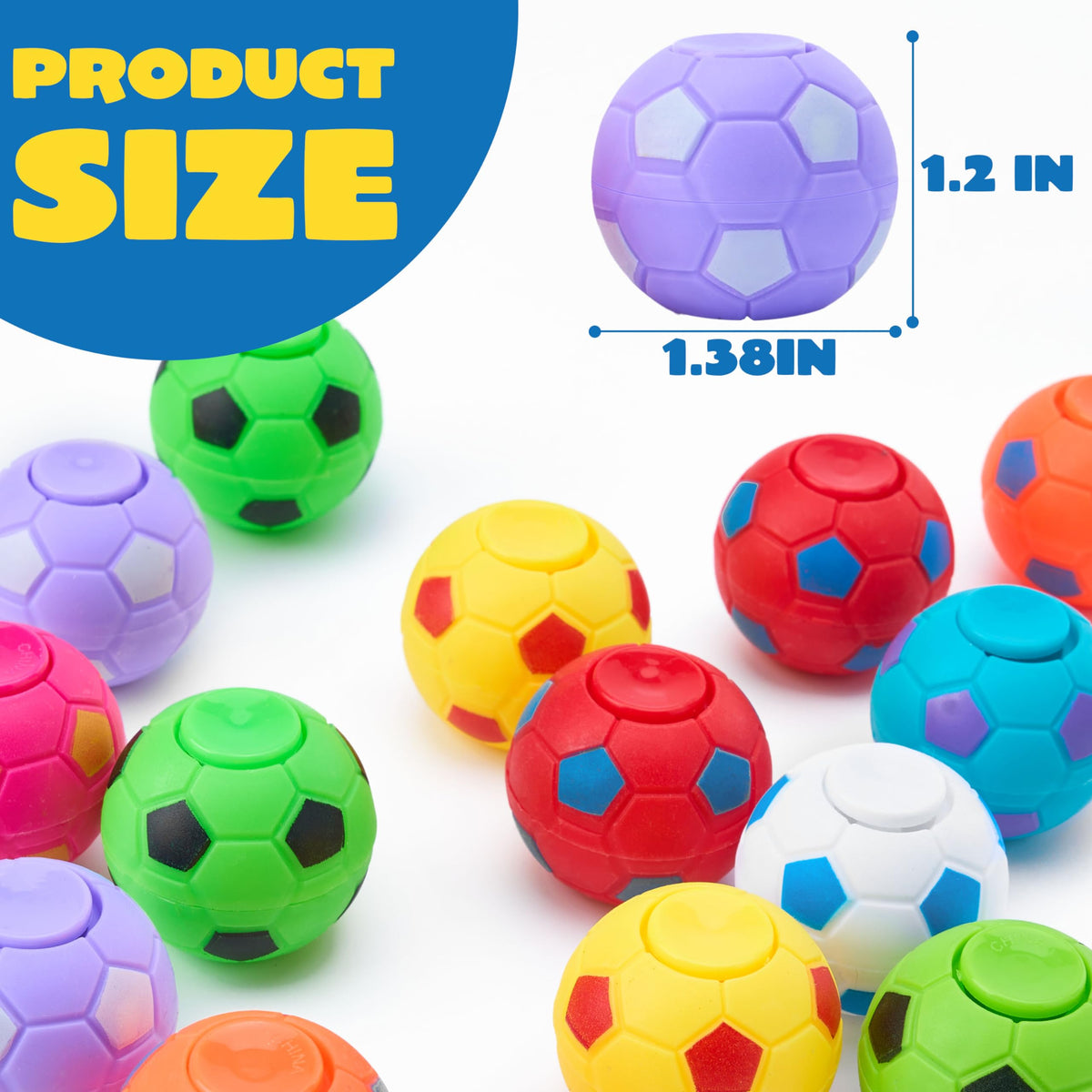 JOYIN 36 Pack Soccer Fidget Spinners Party Favors for Kids 4-8 8-12 | Halloween Bulk Classroom Treasure Box Prizes, Pinata Fillers, Goodie Bag Stuffers for Carnival Birthday Gifts