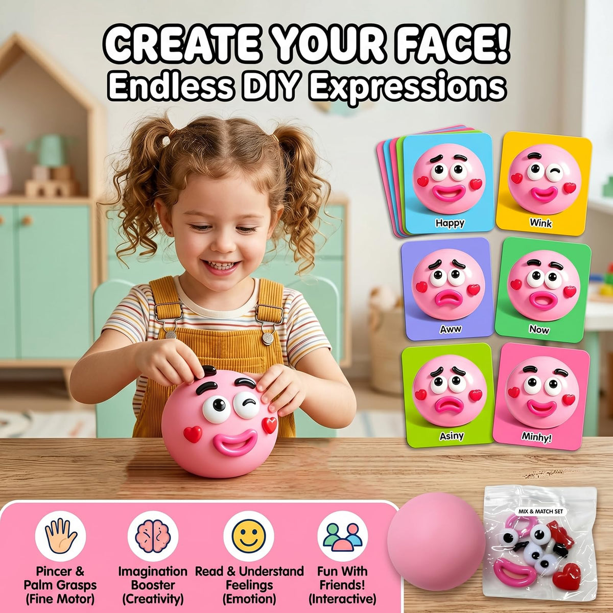 Smushers Squishy Curiosities - Ultra-Soft Slow Rising Stress Relief Toy for Adults, Cute Quirky Sensory Fidget Toy for Anxiety Relief, ADHD & Autism, Unique Office Desk Decor(Pink)