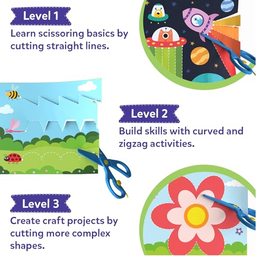 Skillmatics Snip Snip, Scissor Skills, Felt Craft Activity, Gift for Kids | Cutting Activity Book, Safety Scissors, Fine Motor Skills for Preschool, Screen-Free, Learning Toy, Toddlers, Ages 3, 4, 5, 6