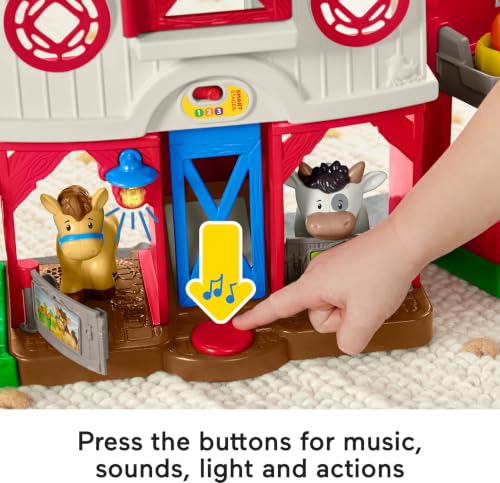 Fisher-Price Little People Caring for Animals Farm Playset | Toddler Learning Toy, Smart Stages Content with Educational Music, Pretend Play, Ages 1+ years (Amazon Exclusive)