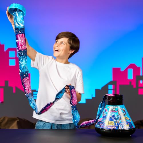 MrBeast Lab Hybrids Mega Pack, 4 Mix & Match Figures, 7 Accessories | 4-inch action figures with 10 points of articulation; crack the MrBeast Lab Containment Vessel to reveal MrBeast toys
