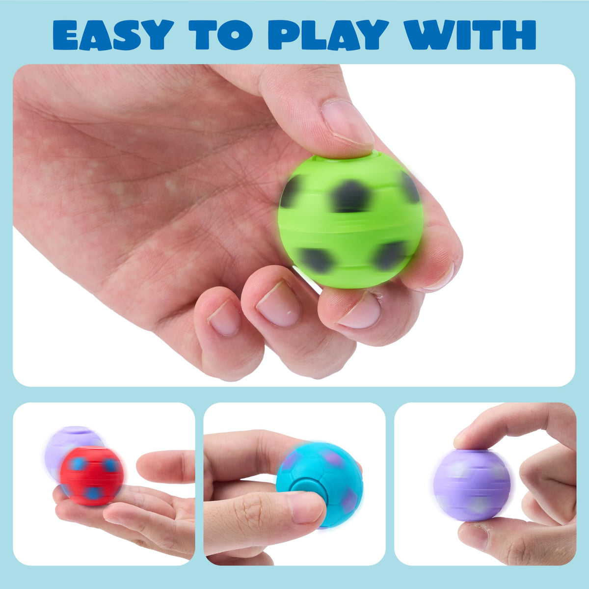 JOYIN 36 Pack Soccer Fidget Spinners Party Favors for Kids 4-8 8-12 | Halloween Bulk Classroom Treasure Box Prizes, Pinata Fillers, Goodie Bag Stuffers for Carnival Birthday Gifts