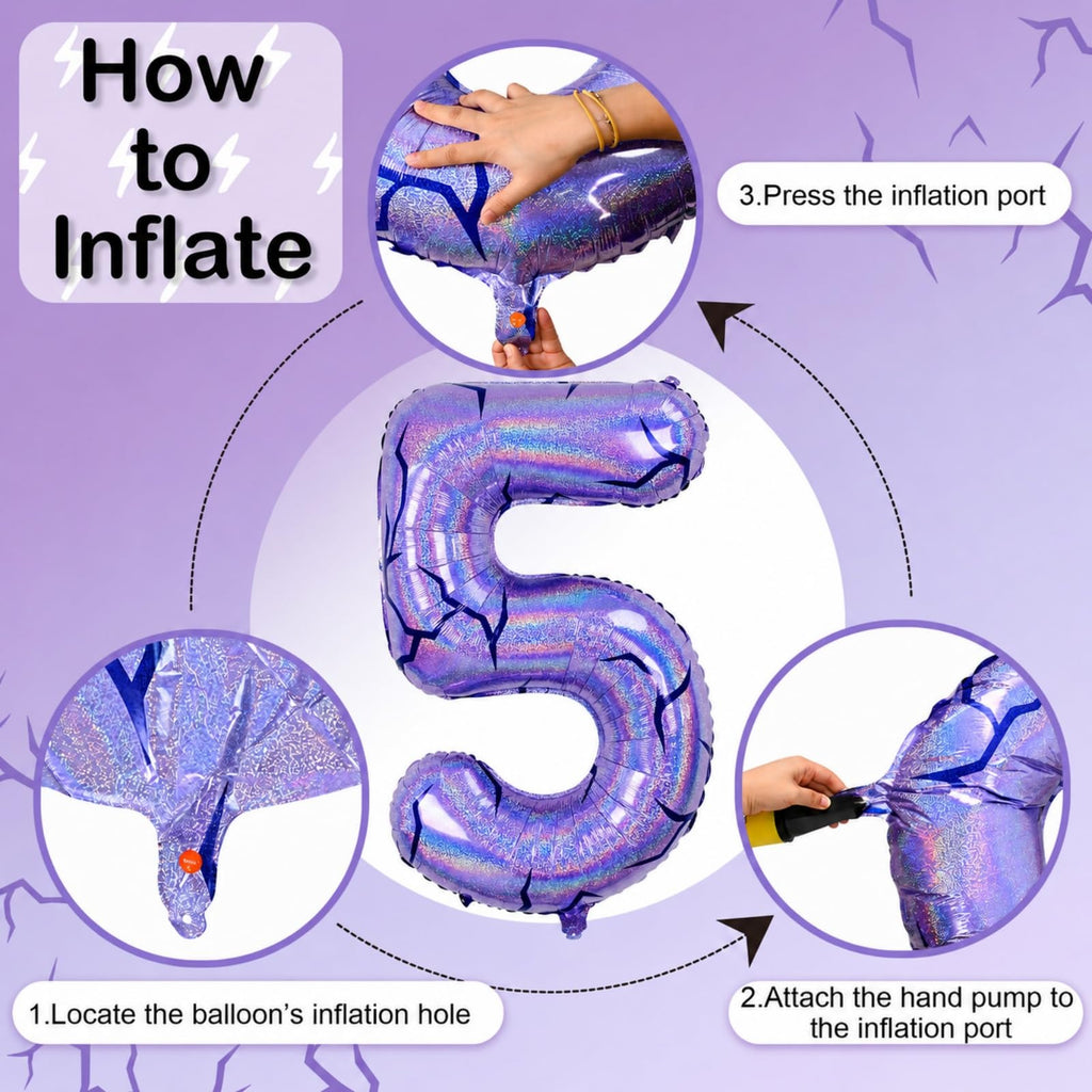 40'' Purple K-pop Number 5 Balloon for Girl 5th Birthday Party Decoration | Pastel Purple Number 5 Foil Balloon, Self Inflating, Girls Kid Birthday Party Anniversary Party K-pop Music Theme Party Decor