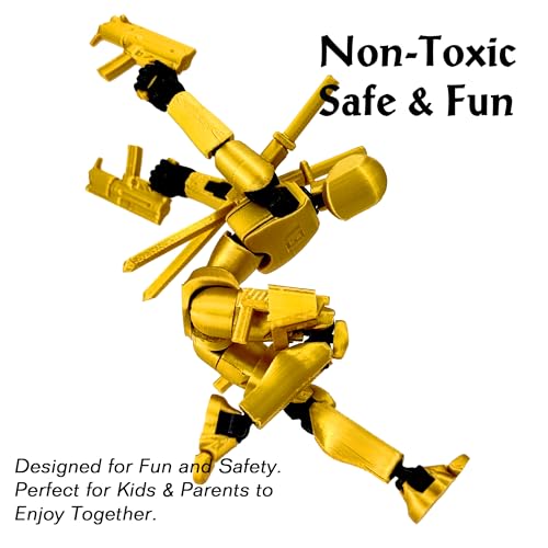 Gatling Gun Titan 13 Action Figure Set【Assembled】, Robot T Action Figure 3D Printed Dummy 13 Action Fidget Toys Figure Articulated, Lucky 13 for Collectors Desktop Decorations (Purple Blue)