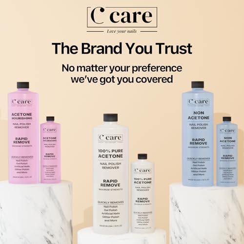 100% Pure Acetone Nail Polish Remover | Professional Quality | Easy To Use | Rapidly Removes Natural, Gel, Acrylic, shellac, and Glitter Nails | 8 Fl oz