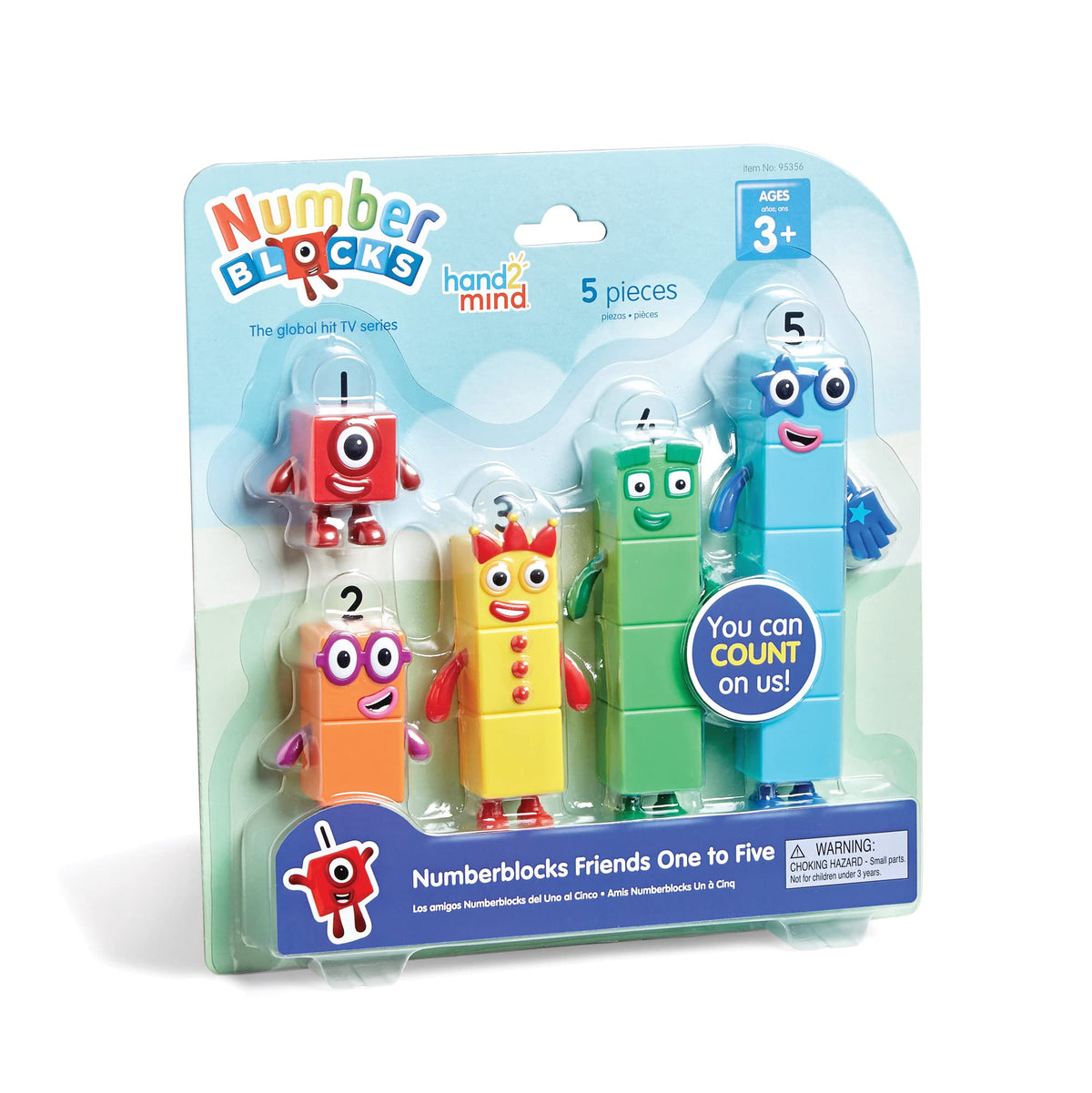hand2mind Numberblocks Friends One to Five, Math Toys, 5 Pieces, Ages 3+ | Action Figure Set, Toy Figures & Playsets, Small Figurines for Kids, Counting Blocks, Numbers for Toddlers