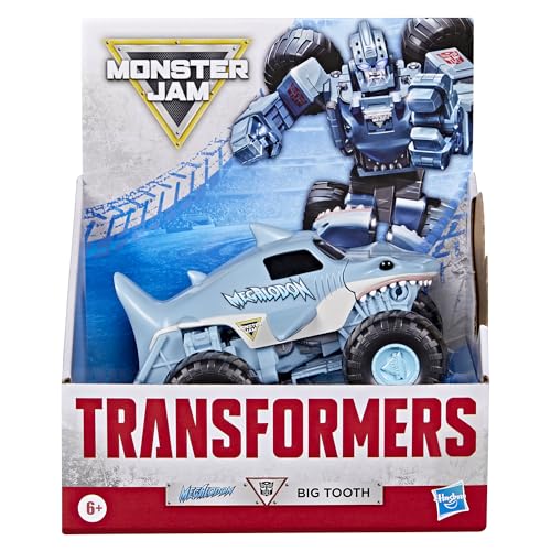 Transformers Monster Jam Megalodon (Big Tooth) | Action Figure Changes from Robot to Monster Truck, Toys for 6+