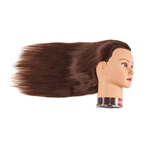 20-22" Female 100% Human Hair Mannequin Head for Hairdresser | Traininghead Hair Styling Braiding Cosmetology Manikin Doll Head Training Model Practice Head with free Clamp