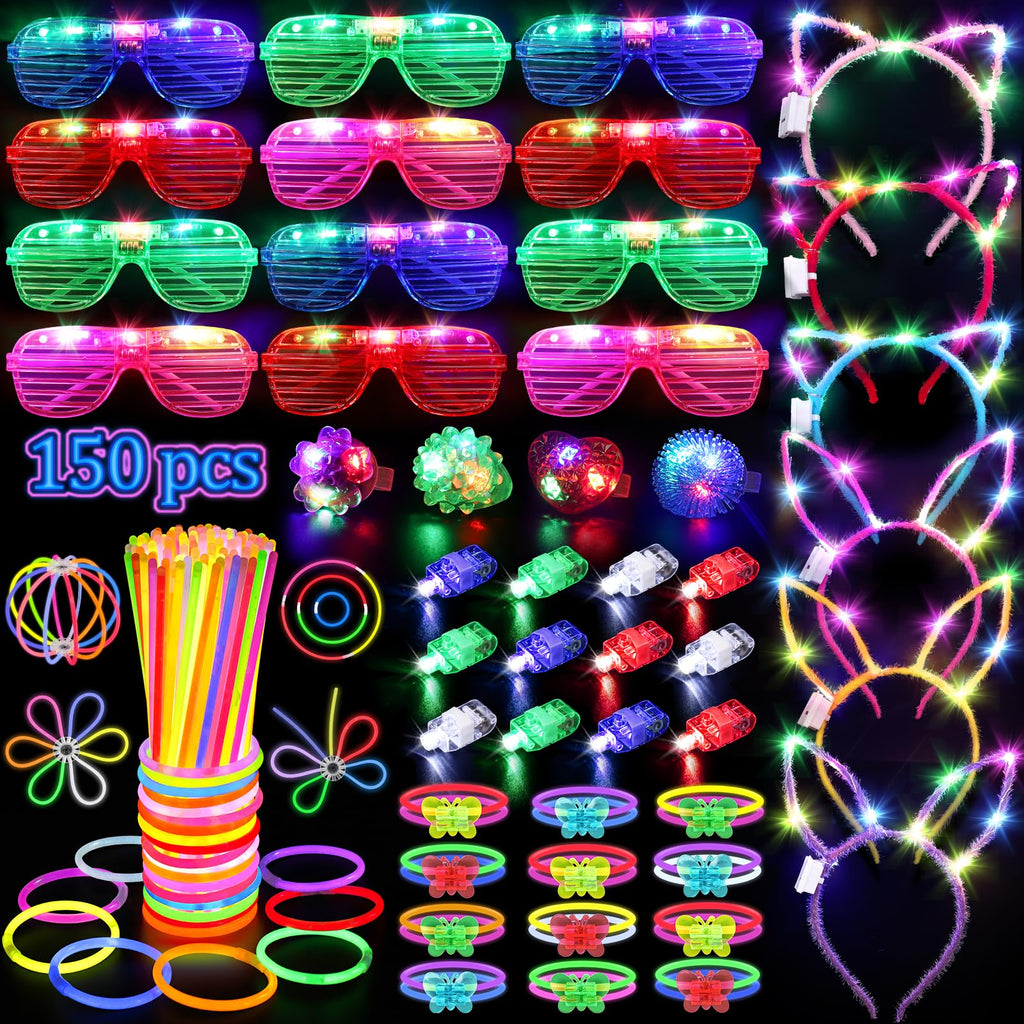 TSDATOWR 150Pcs Glow in the Dark Party Supplies for Kids and Adults