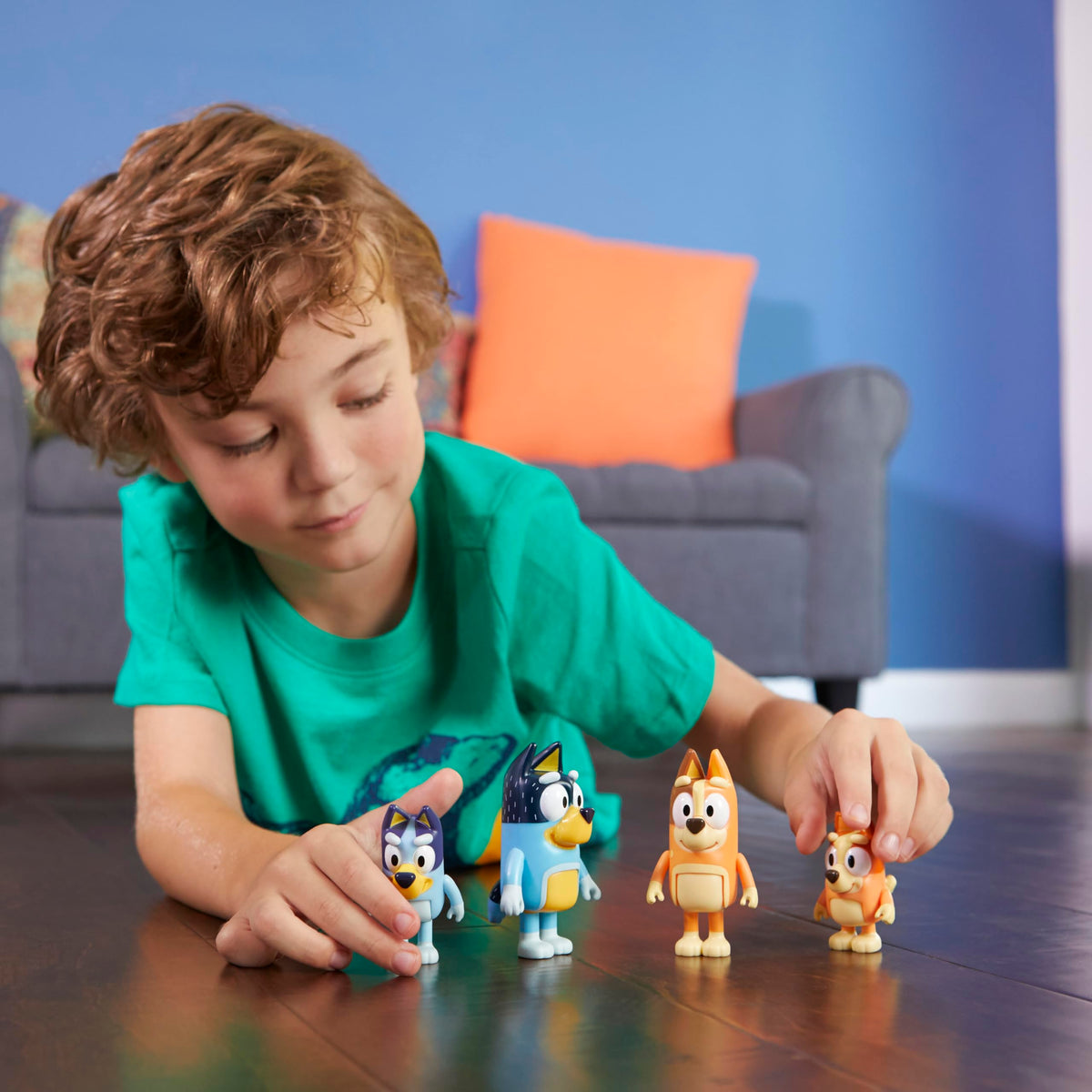 Bluey Family Figure 4-Pack, Poseable Toys with Bingo & Bandit | Movable arms & legs, portable size for on-the-go play; toddler figurine toys for kids ages 3+, thoughtful gift