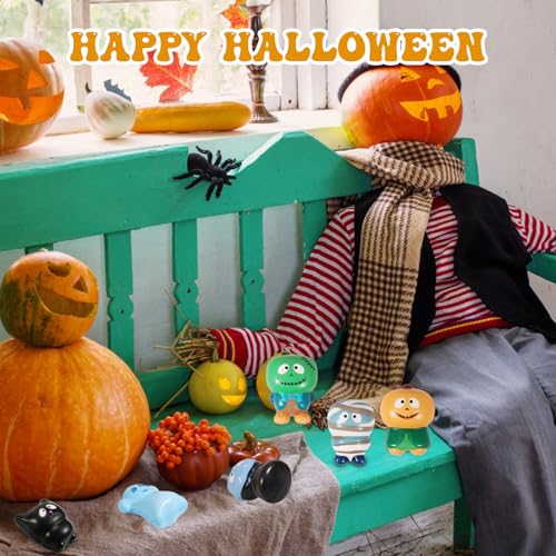 New 6 Packs-Halloween Squishies Toys Slow Rising, Gift Box Includes Ghost: Vampire,Pumpkin,Skull,Black Cat,Mummy,Bat, Halloween Soft Stress Relief Toys for Girls,Boys,Kids Party
