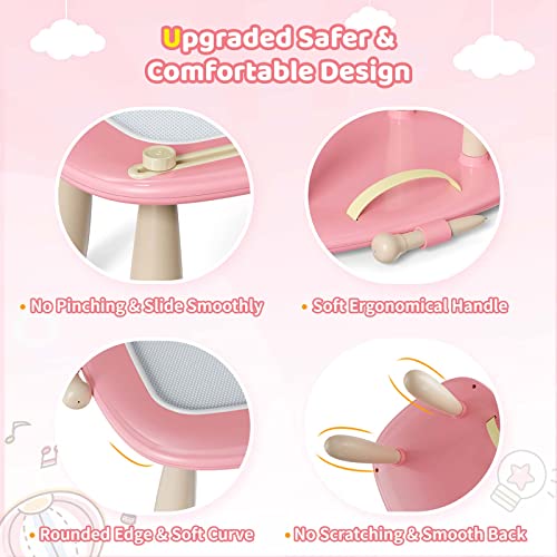 Kikidex Magnetic Drawing Board, Toddler Girl Toys for 1-3 Year Old, Doodle Board Pad Learning and Educational Toys for 1 2 3 Year Old Kids Birthday Gift (Soft Pink)