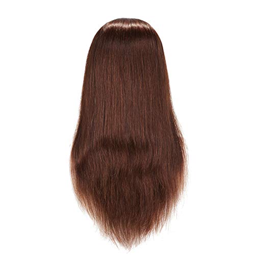 20-22" Female 100% Human Hair Mannequin Head for Hairdresser | Traininghead Hair Styling Braiding Cosmetology Manikin Doll Head Training Model Practice Head with free Clamp