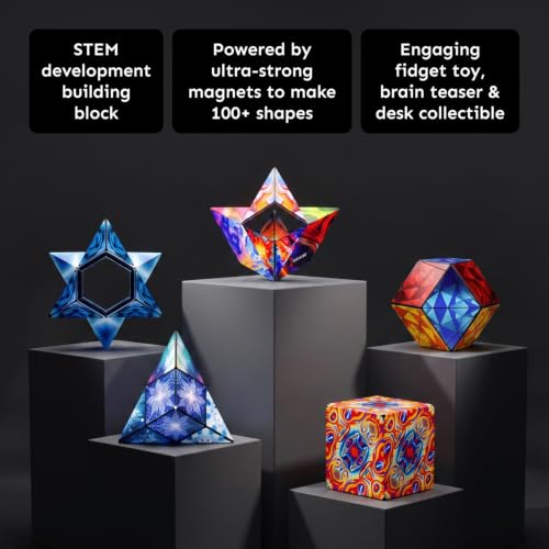 Shashibo DODECA Magnetic Puzzle Cube, Stress Relief Fidget Toy | 100+ Possible Shapes, Sensory Fidget Toy For Adults & Kids, Fun Shape Shifting Puzzle Box For All Ages
