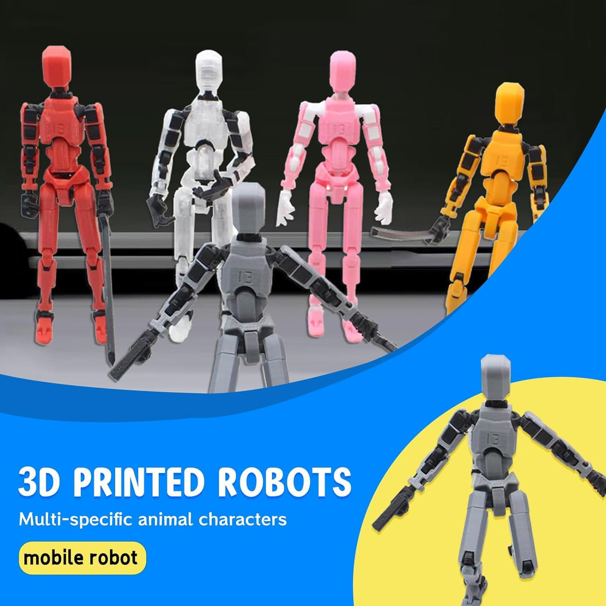 MerryXD 6 Pack Assembly Completed T13 3D Action Figure,Dummy Nova Titan Lucky 13 Action Figure 3D Printed Multi-Jointed Movable Toy