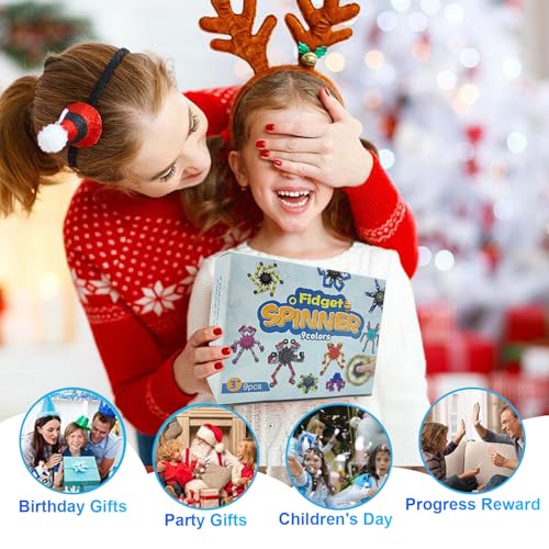 Transformable Fidget Spinners,9PCS Funny Sensory Fidget Toys for Kids | Deformable DIY Robot Spinner Fingertip Stress Relief Gyro Toy Kids Halloween Party Favors Stocking Stuffers Gifts