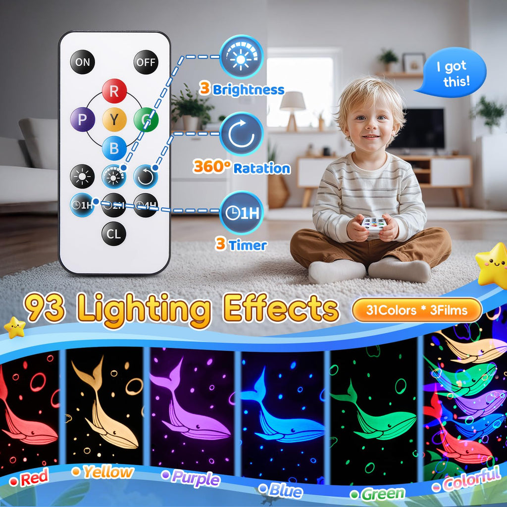 Staryou Dinosaur Toys, Remote+ 3Films+ 93Effects Dinosaur Toys for Kids 3-5 | for kids 2-4 & 3-5 & 5-7, birthday gift for boys ages 2-7, 3 timer+5 brightness, soothing bedtime light, kids bedroom decor