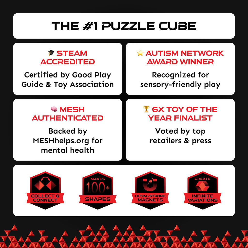 Shashibo DODECA Magnetic Puzzle Cube, Stress Relief Fidget Toy | 100+ Possible Shapes, Sensory Fidget Toy For Adults & Kids, Fun Shape Shifting Puzzle Box For All Ages