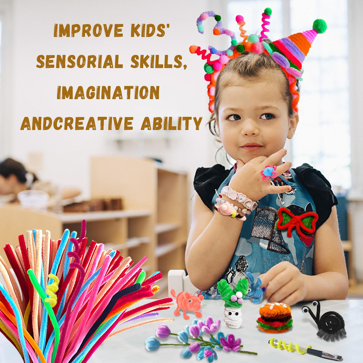 200 Pcs Pipe Cleaners Craft Bulk, 20 Colors Pipe Cleaner, Chenille Stems | Kids Toys & Games Gifts for Ages 5-7, Craft Supplies for Projects Creative DIY Room Decor, Halloween Christmas Decorations