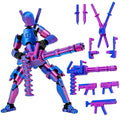 Gatling Gun Titan 13 Action Figure Set【Assembled】, Robot T Action Figure 3D Printed Dummy 13 Action Fidget Toys Figure Articulated, Lucky 13 for Collectors Desktop Decorations (Purple Blue)