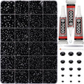 35000Pcs Black Rhinestones for Bedazzling, Flatback Bedazzle Gems Crystal | 2,3,4,5,6mm Flat Back Resin Diamond Rinestones Bedazzler Kit Jewels with 3Pcs b7000 Glue for Dress Crafting Clothing Shoes