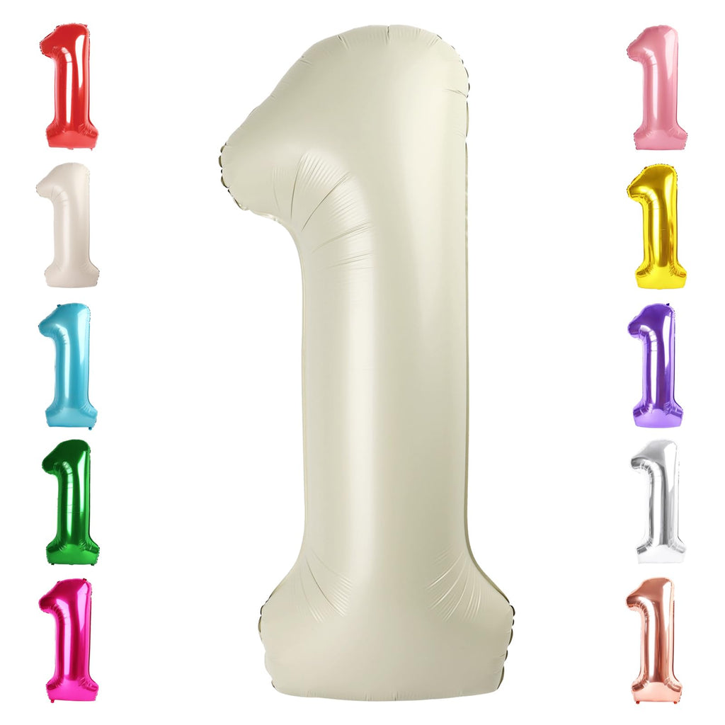 Number Balloons 1st Birthday Decorations, 40In Cream 1 Balloon for Women | Eye-catching Appearance, Perfect Decorative Centerpieces, Convenient Self-sealing Structure, Widely for Various Occasions