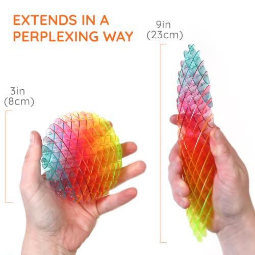 Morf Worm 3D Sensory Fidget Toys for Kids, Teens & Adults, Rainbow, Small | Quiet fidget toy for classroom, office & travel. Sensory toy for focus, stress & anxiety. Squish, stretch & bend!