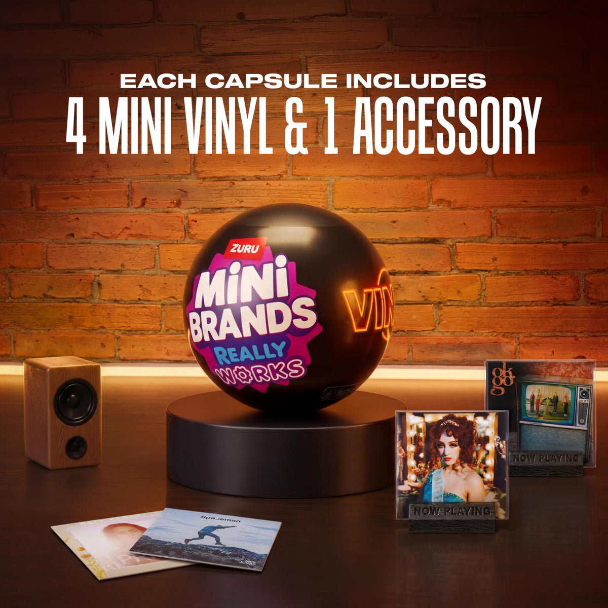 Mini Brands Really Works Vinyl Capsule Series 1 (2 Pack) By ZURU | 8 playable mini vinyls spin & play, music accessories, trending artists, works on Mini Brands Vinyl Player, collector gift