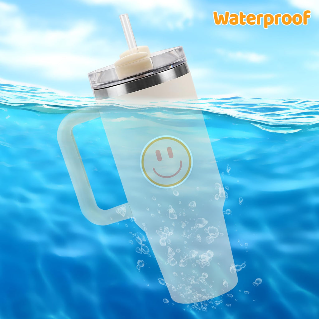 Wercokt 50PCS Smile Face Stickers Cute Water Bottle Stickers for Kids | Waterproof, PVC Material, for Teaching Rewards, Notebooks, Stationery, Luggage, Cartoon Happy Sticker