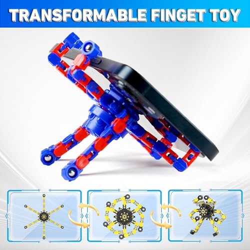 Transformable Fidget Spinners,9PCS Funny Sensory Fidget Toys for Kids | Deformable DIY Robot Spinner Fingertip Stress Relief Gyro Toy Kids Halloween Party Favors Stocking Stuffers Gifts