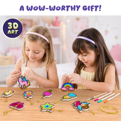 Skillmatics Aqua Puffs Unicorns, Art & Craft Gift for Kids, Paint by Number | DIY Princess Puffy Keychains, Screen-Free, Mess-Free Activity, Creative Kit for Girls & Boys Ages 4, 5, 6, 7, 8, 9, 10