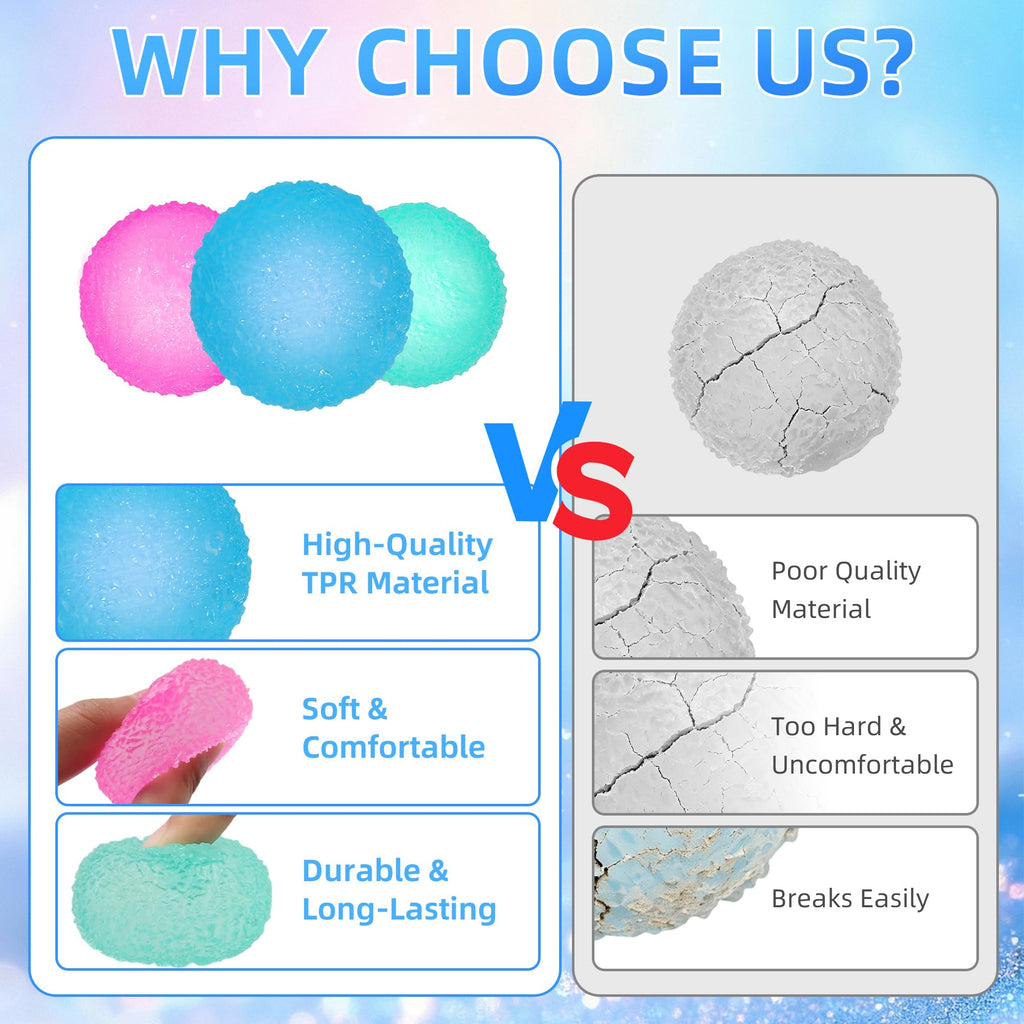 3pcs Squishy Textured Stress Balls Silky Fidget Toys for Anxiety Relief