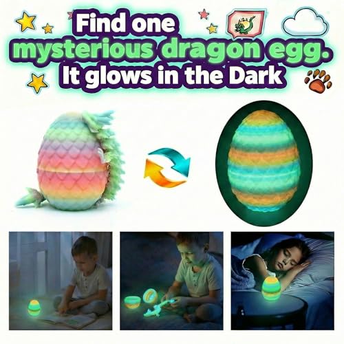 VivaNova 12 Pack 3D Printed Dragon Eggs with 12 Articulated 5-Inch Dragons