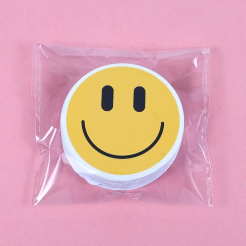 Wercokt 50PCS Smile Face Stickers Cute Water Bottle Stickers for Kids | Waterproof, PVC Material, for Teaching Rewards, Notebooks, Stationery, Luggage, Cartoon Happy Sticker