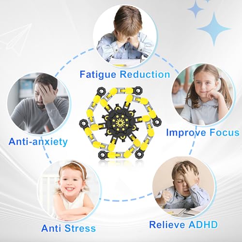 Transformable Fidget Spinners,9PCS Funny Sensory Fidget Toys for Kids | Deformable DIY Robot Spinner Fingertip Stress Relief Gyro Toy Kids Halloween Party Favors Stocking Stuffers Gifts