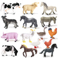 Yowlieu 15 Pcs Mini Figures Toys Realistic Farm Animal Figurines, Plastic Learning Educational Playset Animal Themed Party Supplies Cake Topper Ornaments for Easter Egg Birthday Christmas